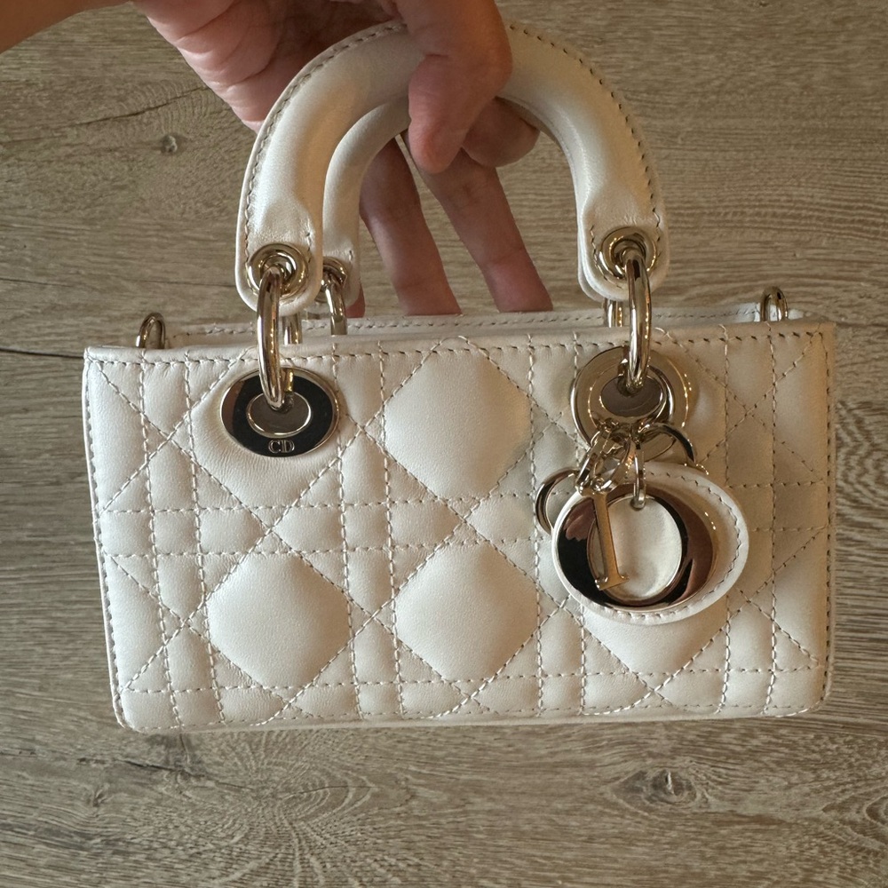 Dior Lady D Micro bag latte cannage with pale gold hardware